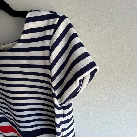 Everly Red, White & Navy Striped Tie-Back Top | Size S - Picture 3 of 7